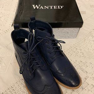 Women's Navy Oxford Ankle Boots FINAL MARKDOWN
